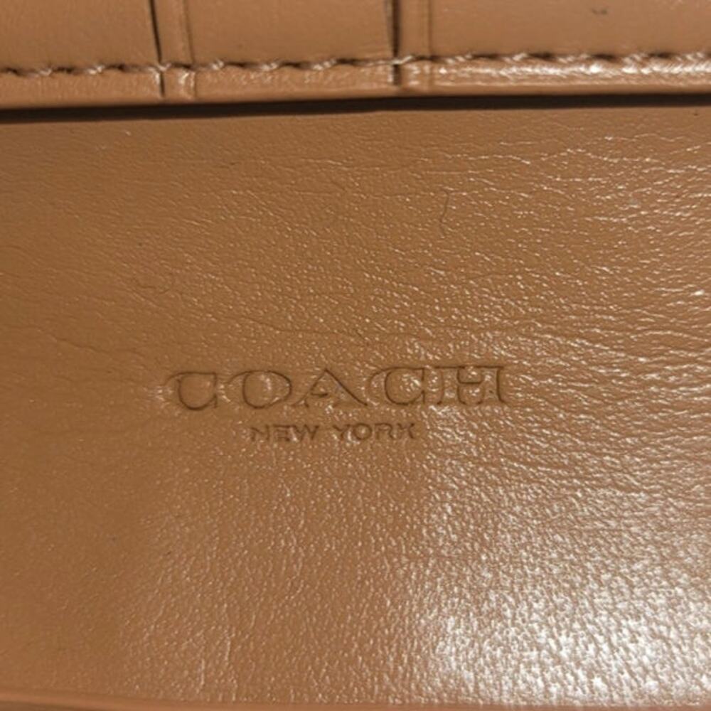 Coach Smooth Leather Essential New York Leather Slim Accordion Zip Wallet Camel - Picture 6 of 6